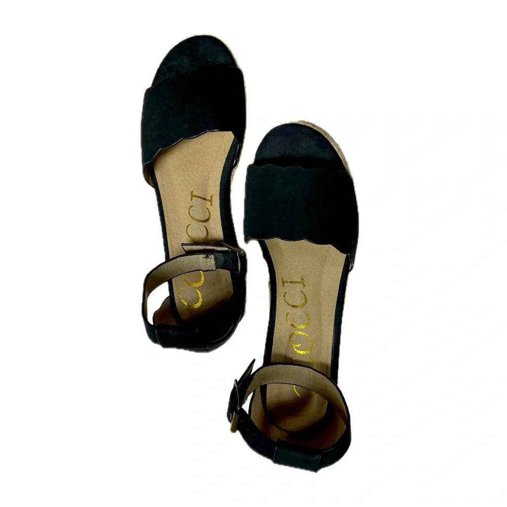 💕 CCOCCI Makenzie Evelyn Black Espadrille Platform Sandals in size 8.5